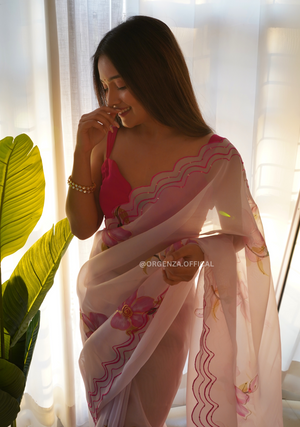 Organza Saree With Digital Print - Orgenza Store
