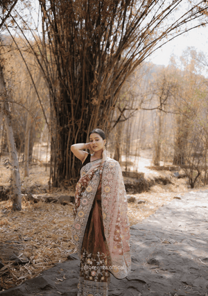 Organza Saree With Kashmiri Thread Work - Orgenza Store - digisoch