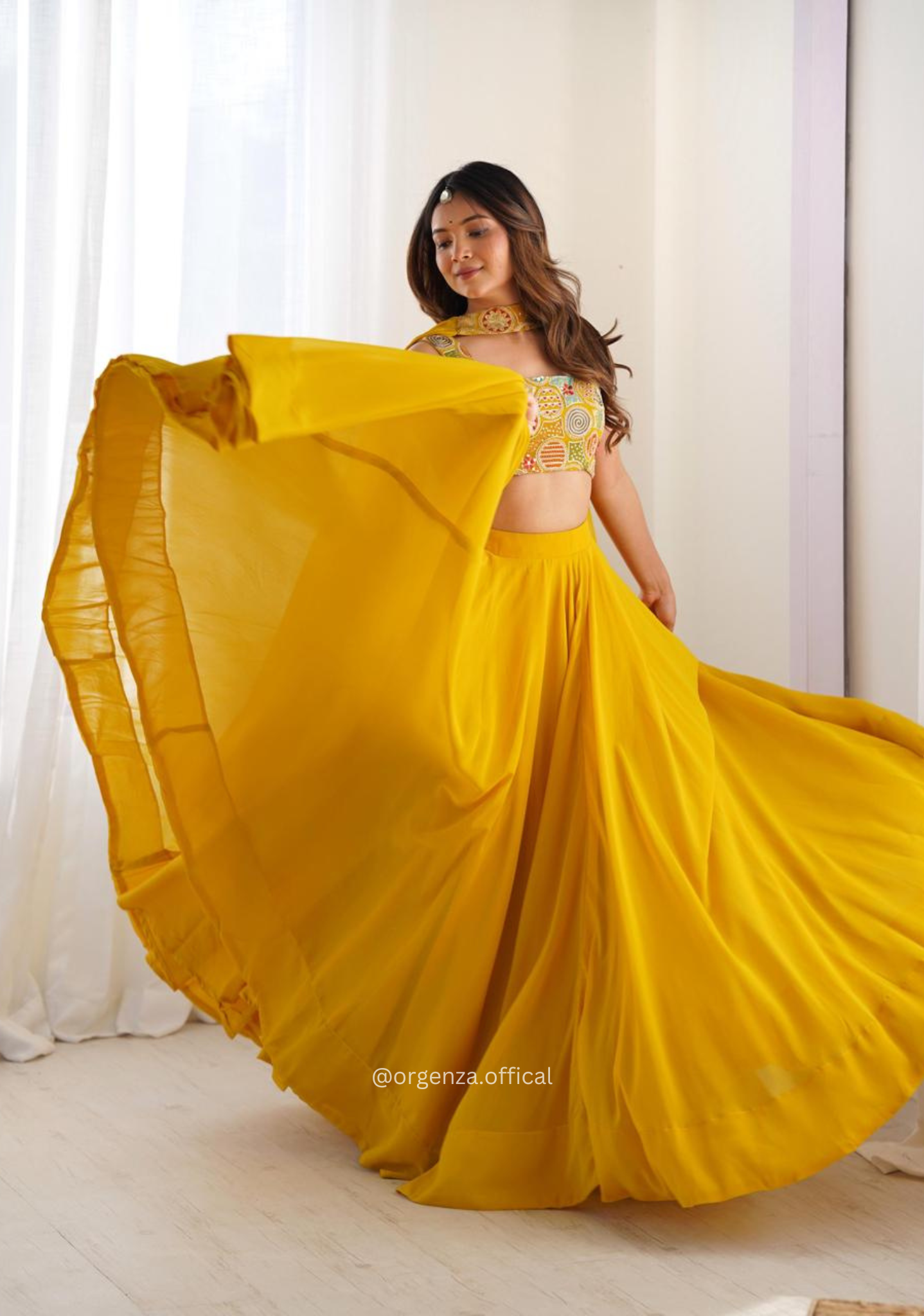 Yellow Colour Georgette Lengha Choli - Orgenza Store