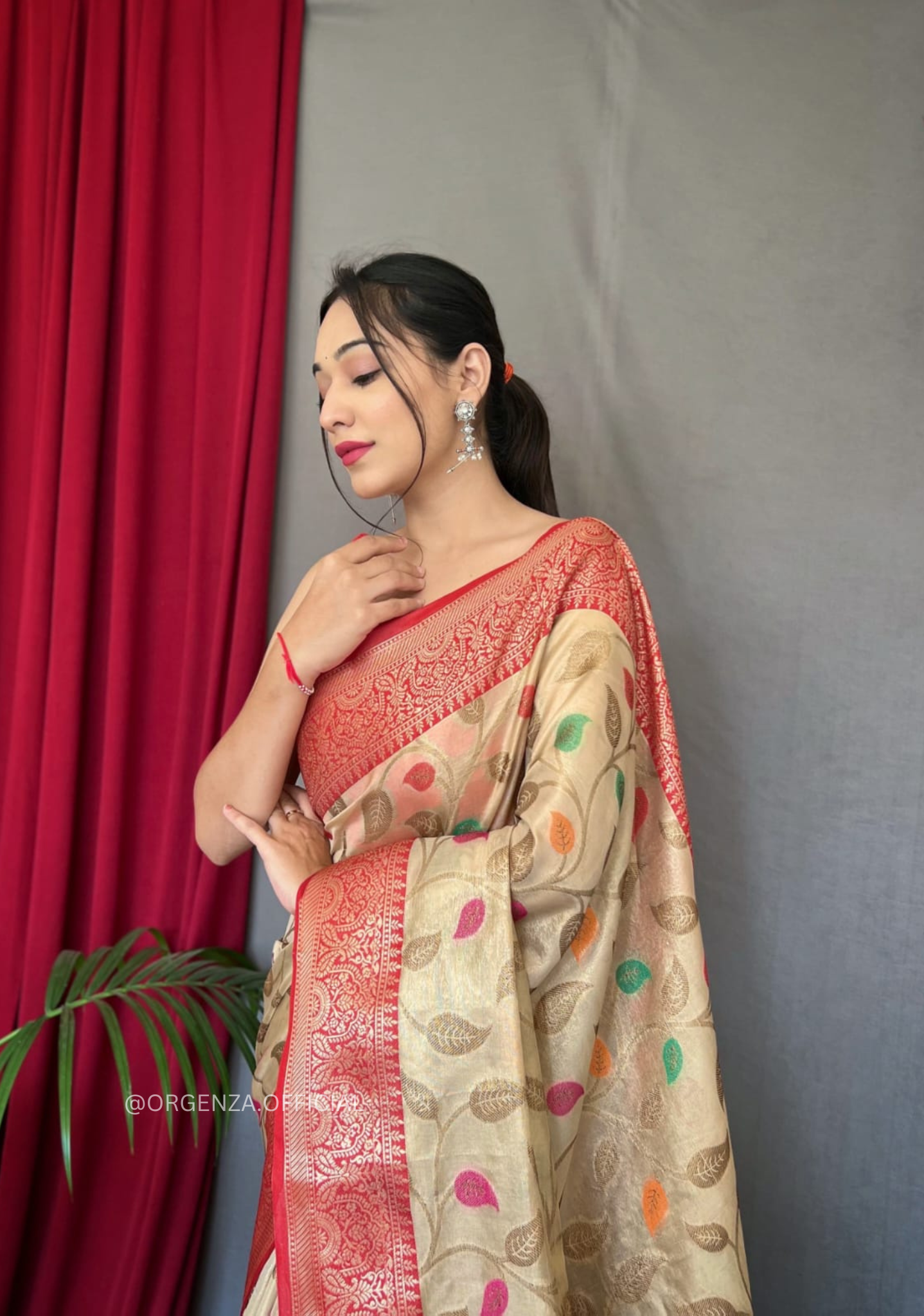 Pure Tissue Silk Saree With Zari Weaving - Orgenza Store