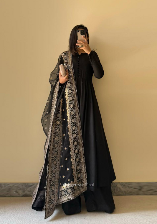 Georgette Fabric Kurta With Palazzo Set