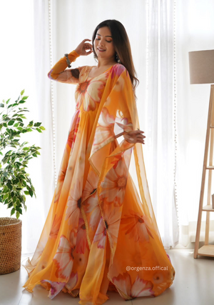 Tabby Orgaanza Silk Floral Gown - Orgenza Store