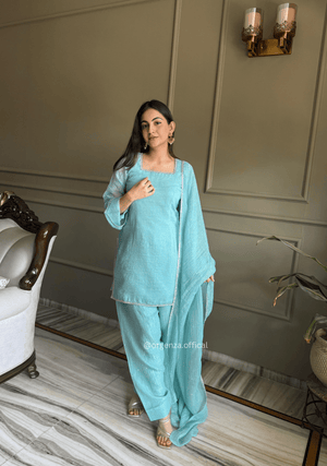 Crunchy Silk Farshi Salwar Suit with Swarovski Work & Dupatta - Orgenza Store - digisoch