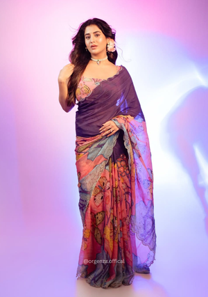 Multi Colour Teby Silk Saree - Orgenza Store - digisoch