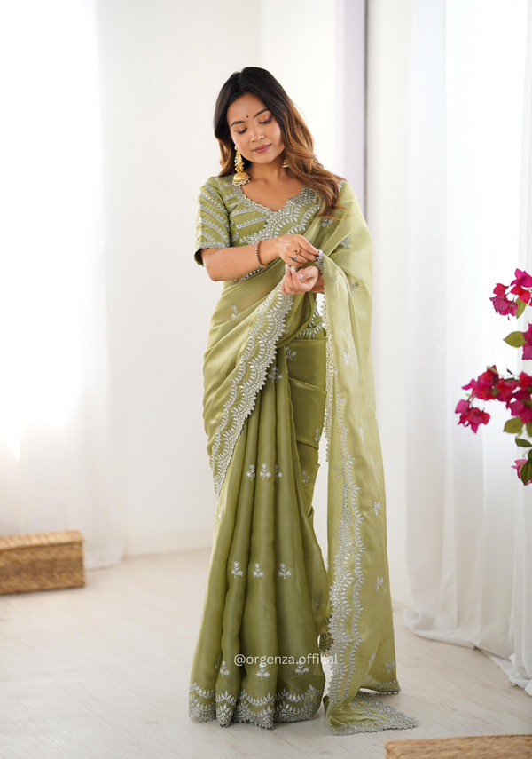 Soft jimmy Choo Silk Saree With Sequence Work