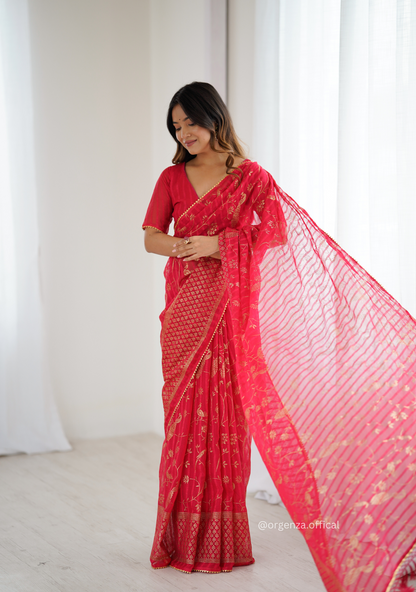 Red Colour Georgette Silk Saree