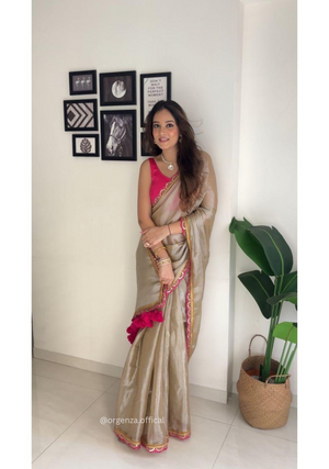 Two Ton Tissue Golden Soft Saree - Orgenza Store
