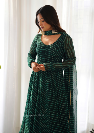 Georgette Silk Laheriya Print Anarkali - Orgenza Store