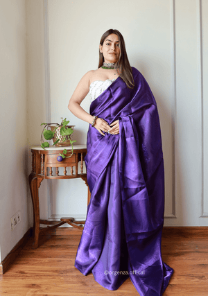 Plain Purple Colour Jimmy Choo Saree - Orgenza Store - digisoch