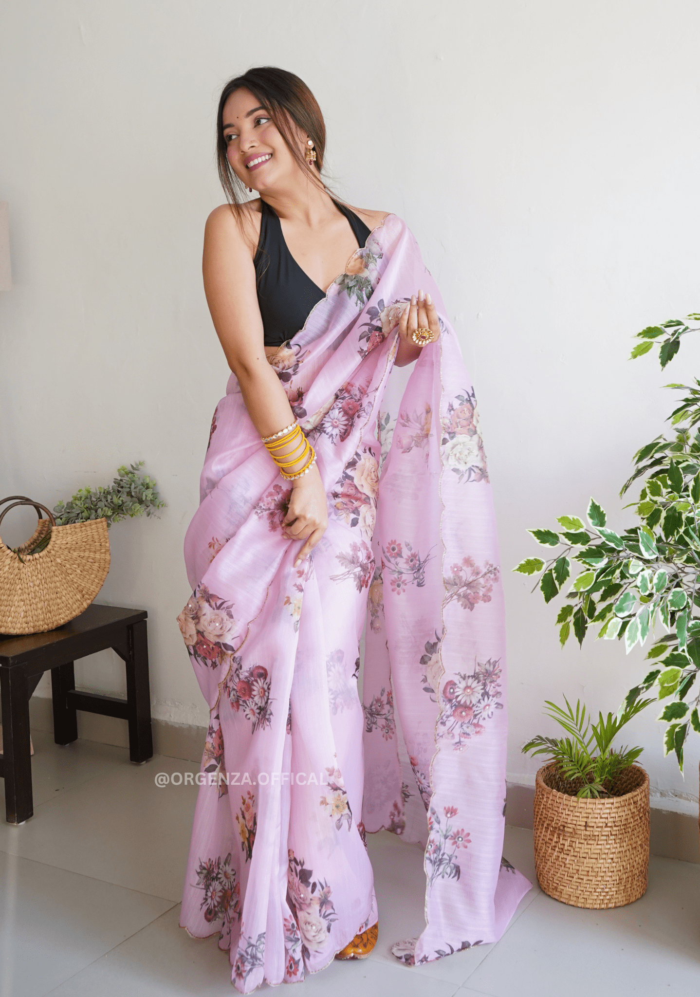 Pure Organza Saree With Hand Work - Orgenza Store - digisoch