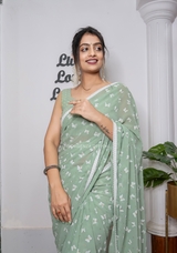 Pure Georgette Saree With Rubber Print