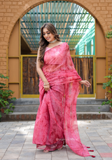 Organza Furr Saree With Sequence Lining