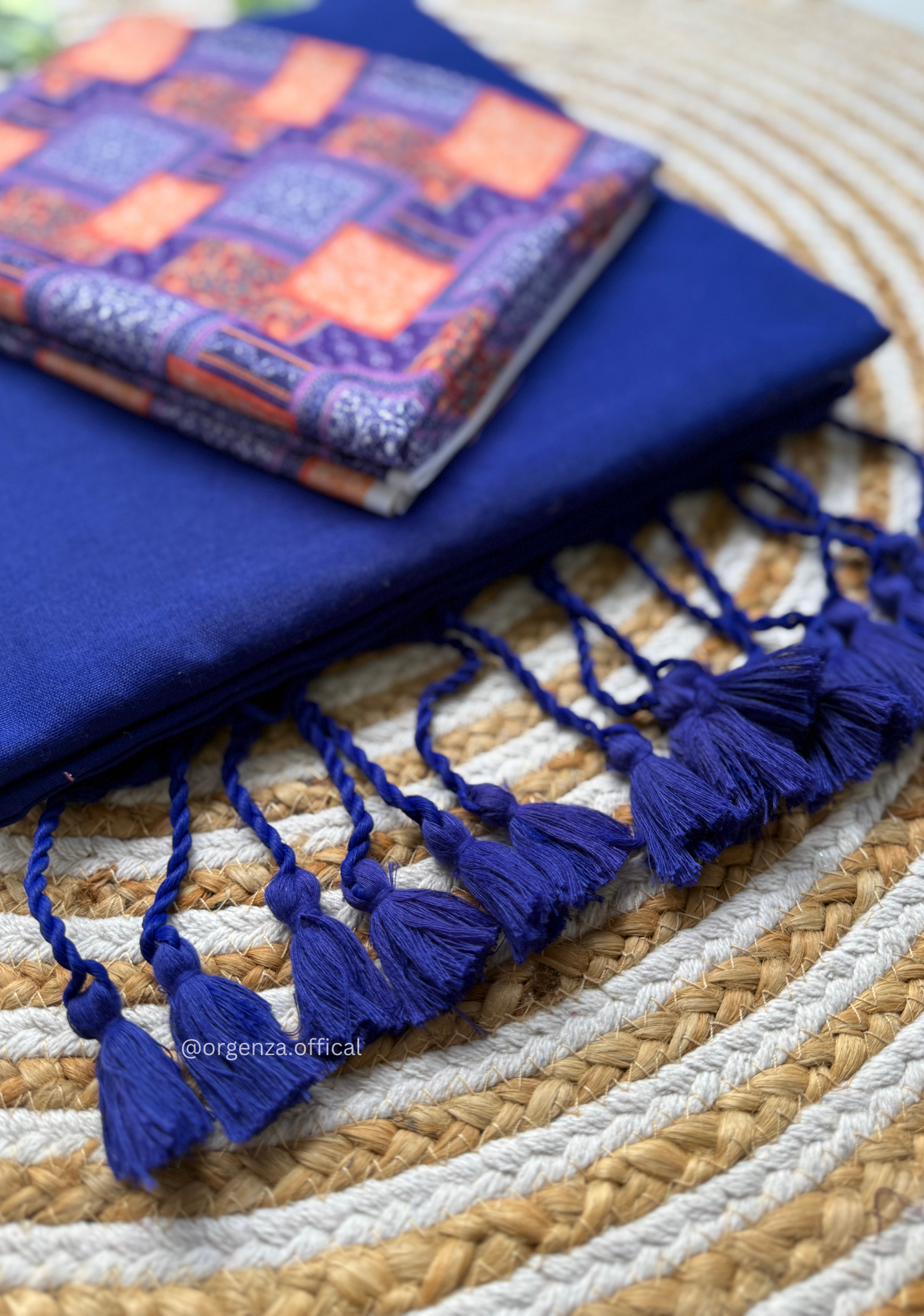 Blue Colour Cotton Saree With Square Design Print Blouse