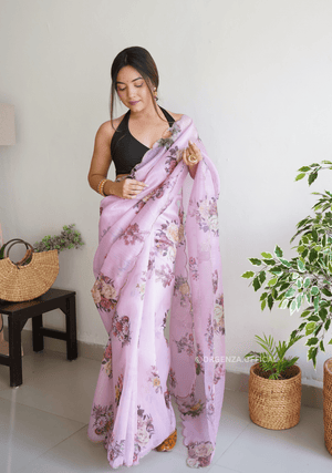 Pure Organza Saree With Hand Work - Orgenza Store - digisoch