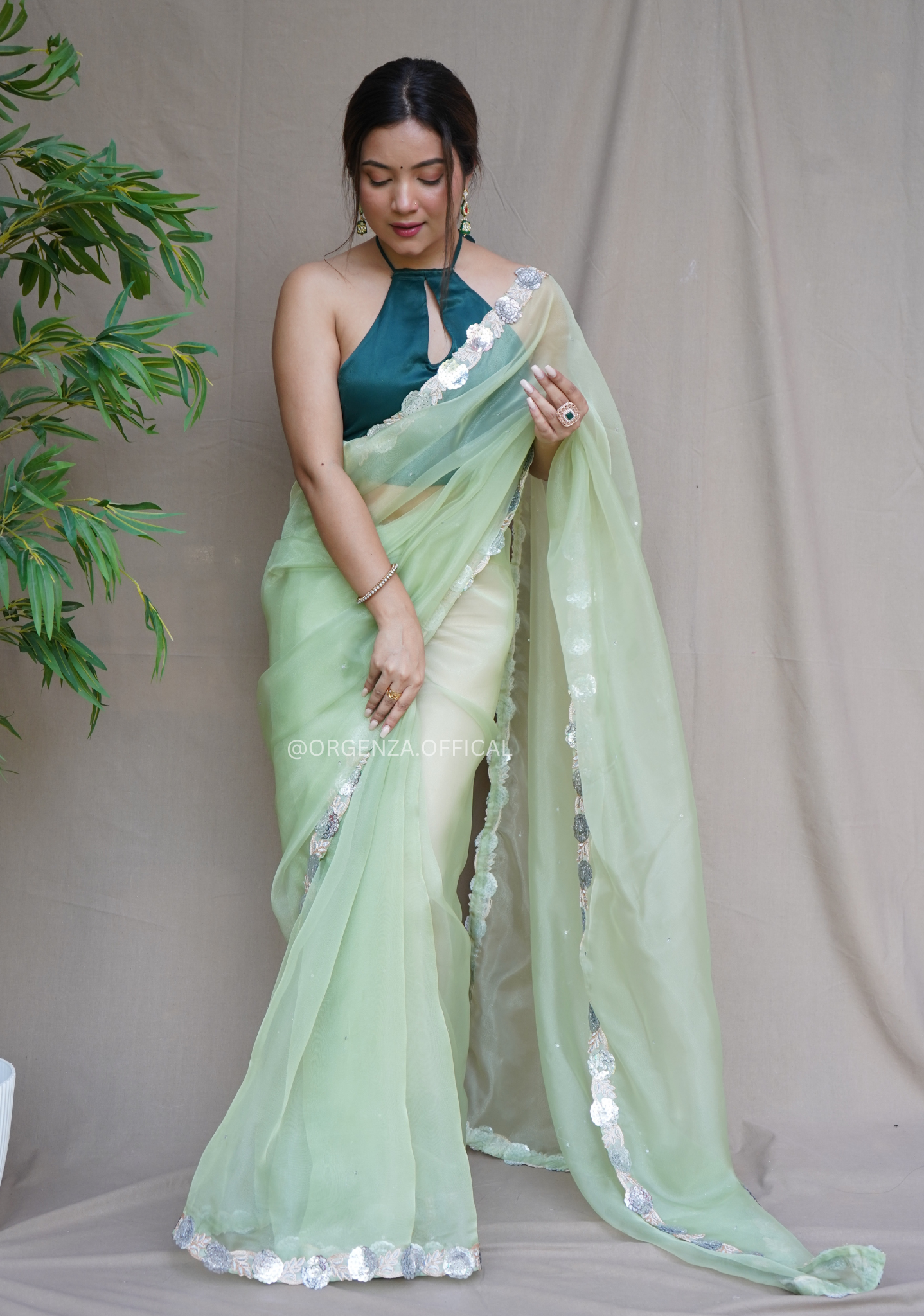 Pure Organza Saree With Fancy Lace Border - Orgenza Store