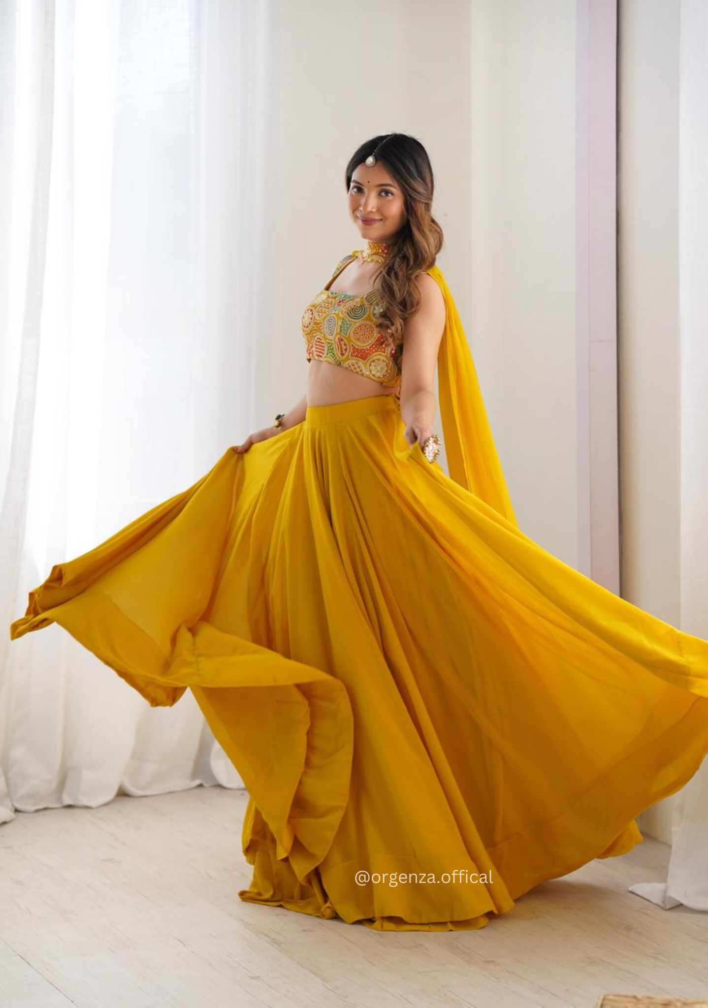 Yellow Colour Georgette Lengha Choli - Orgenza Store