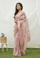 Soft Organza Saree With Sequence Work