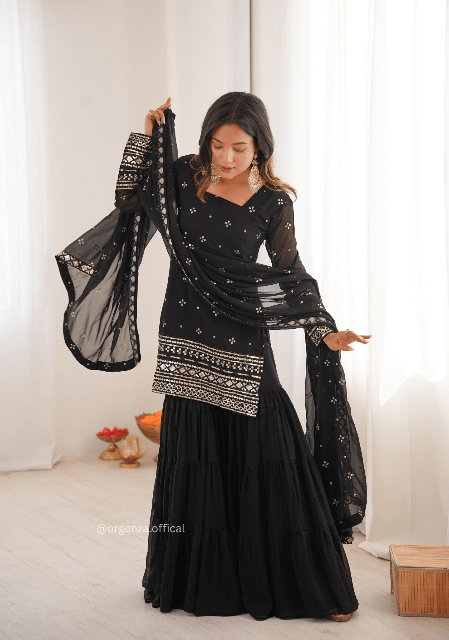 Designer Georgette Sharara Set with Dupatta | Party & Festive Wear - Orgenza Store - digisoch