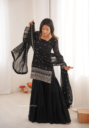 Designer Georgette Sharara Set with Dupatta | Party & Festive Wear - Orgenza Store - digisoch