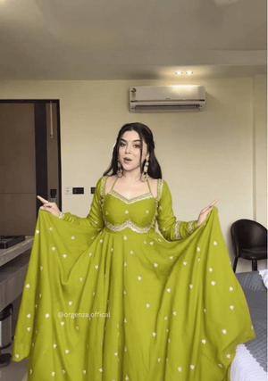 Wedding & Festive Wear Fox Georgette Gown Set with Pant and Dupatta - Orgenza Store - digisoch