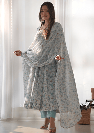Pure Chiffon Floral Print Kurti Set - Orgenza Store - digisoch