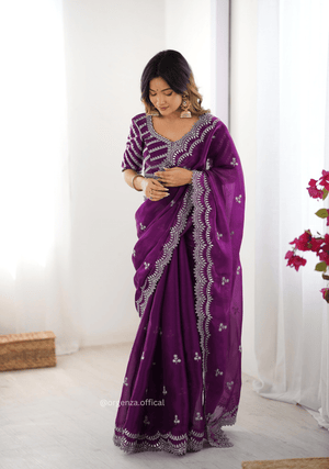 Soft jimmy Choo Silk Saree With Sequence Work - Orgenza Store - digisoch