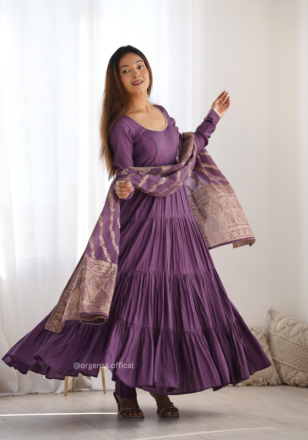 Roman Silk Fully Flair Anarkali Kurti