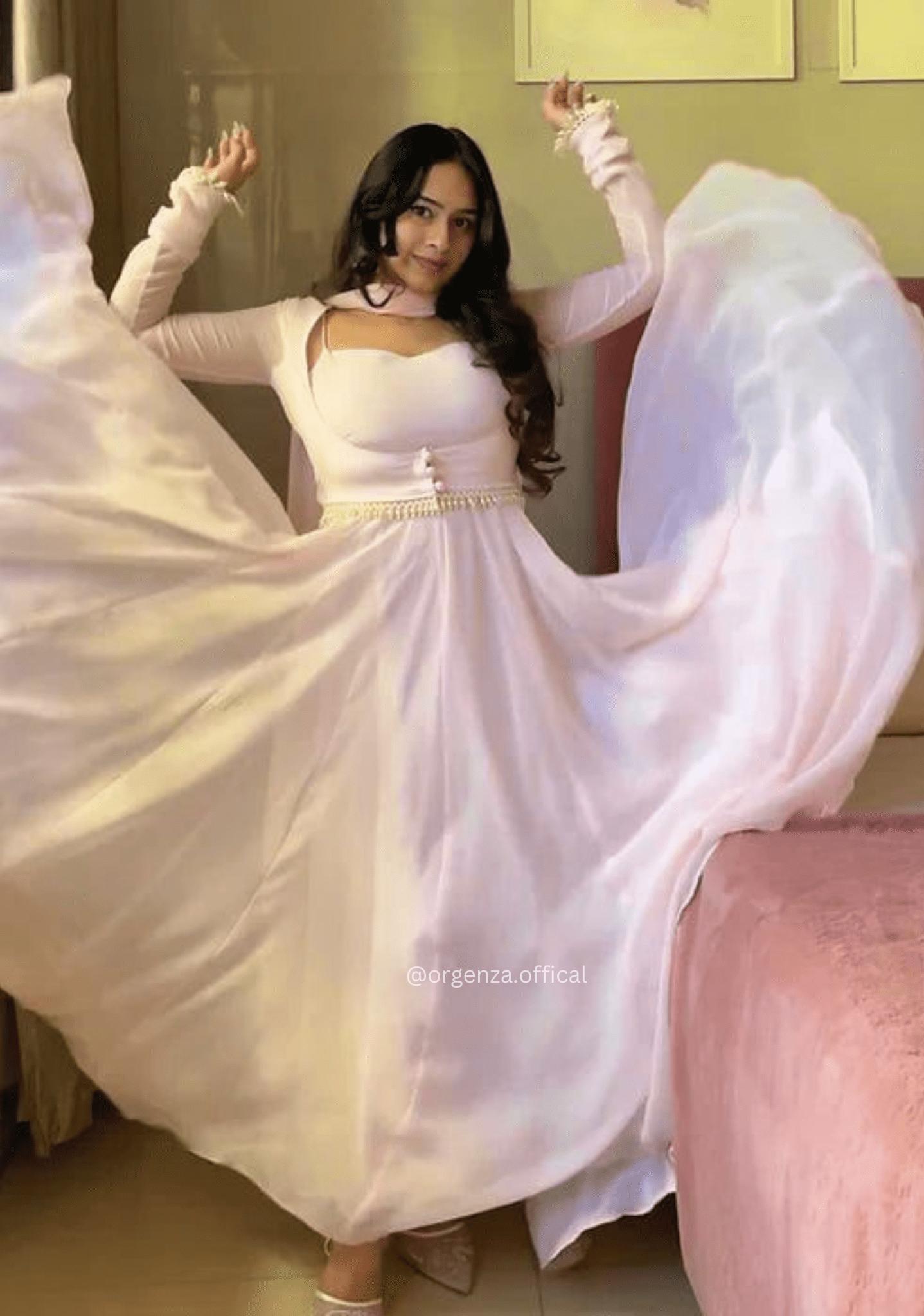 Maxi Anarkali Suit with Koti | Faux Georgette 5m Flair Designer Ethnic Wear for Women - Orgenza Store