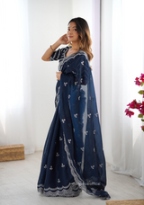 Soft jimmy Choo Silk Saree With Sequence Work