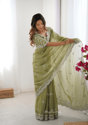 Soft jimmy Choo Silk Saree With Sequence Work - Orgenza Store - digisoch