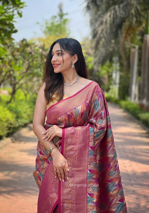 Pink Paithani Silk Saree - Orgenza Store