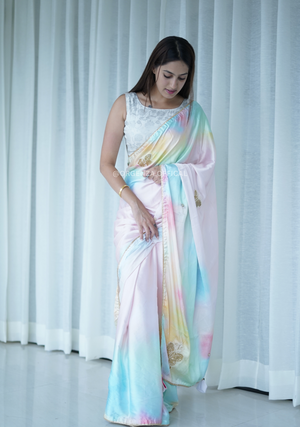 Pure Soft Japan Satin Silk Saree - Orgenza Store