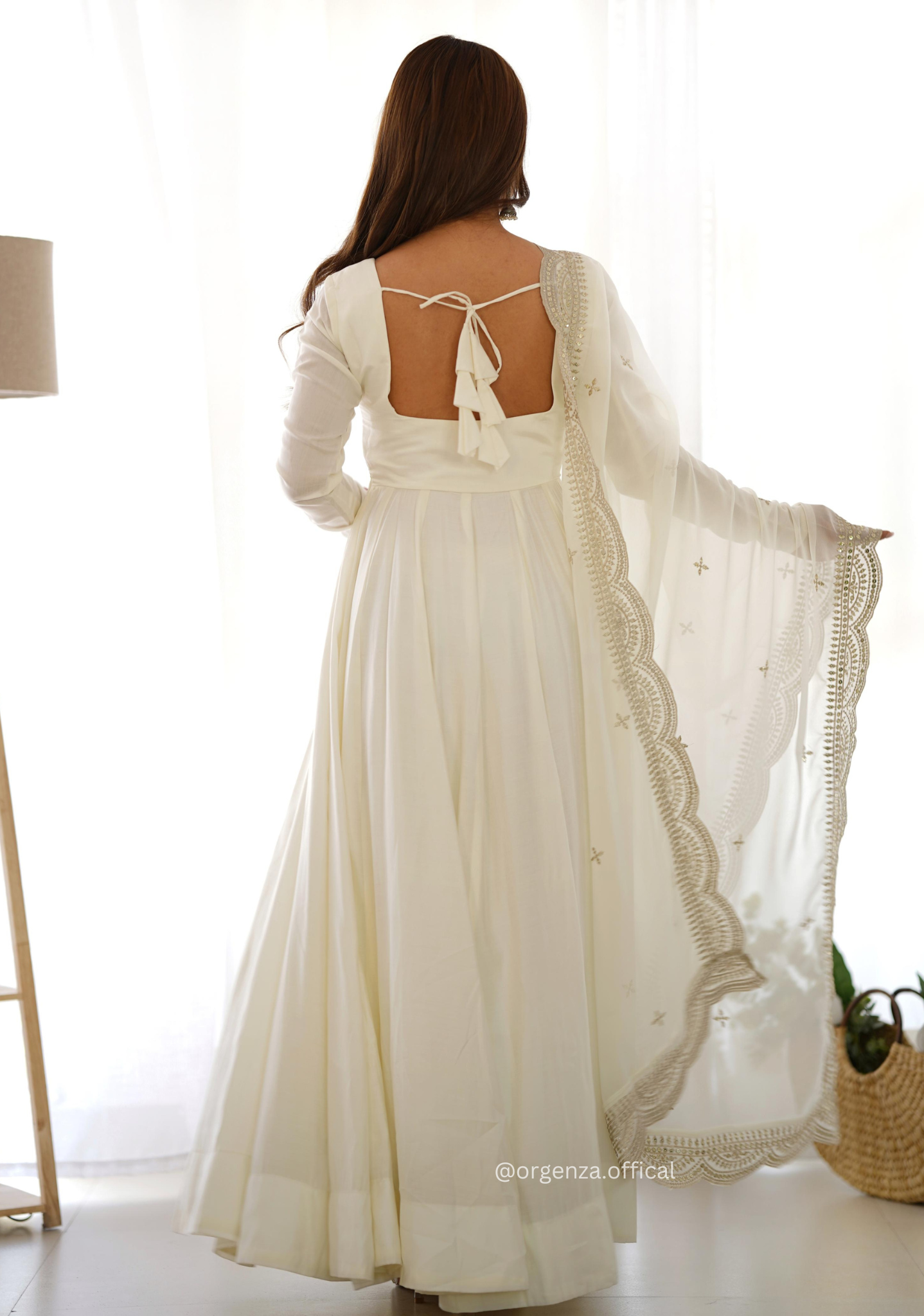 Roman Silk Chanderi Plain Anarkali Kurti - Orgenza Store