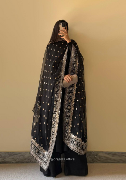 Georgette Fabric Kurta With Palazzo Set