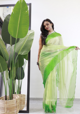 Green Colour Organza Silk Saree