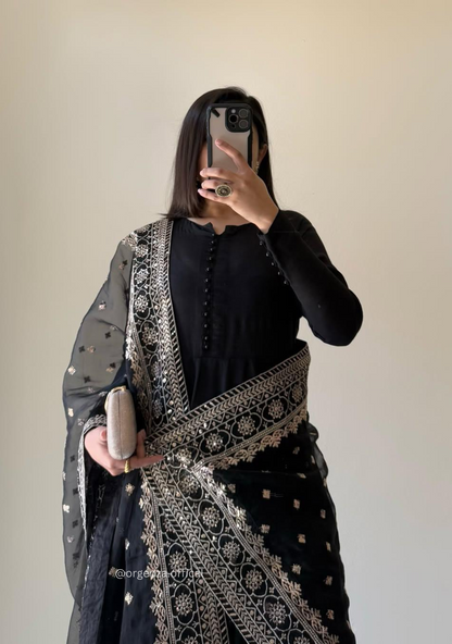 Georgette Fabric Kurta With Palazzo Set