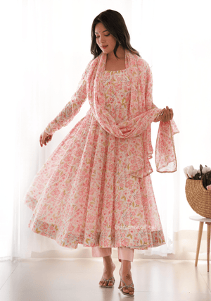 Pure Chiffon Floral Print Kurti Set - Orgenza Store - digisoch