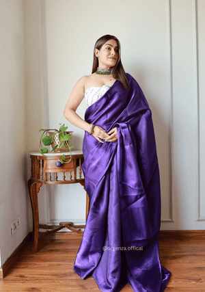 Plain Purple Colour Jimmy Choo Saree - Orgenza Store - digisoch