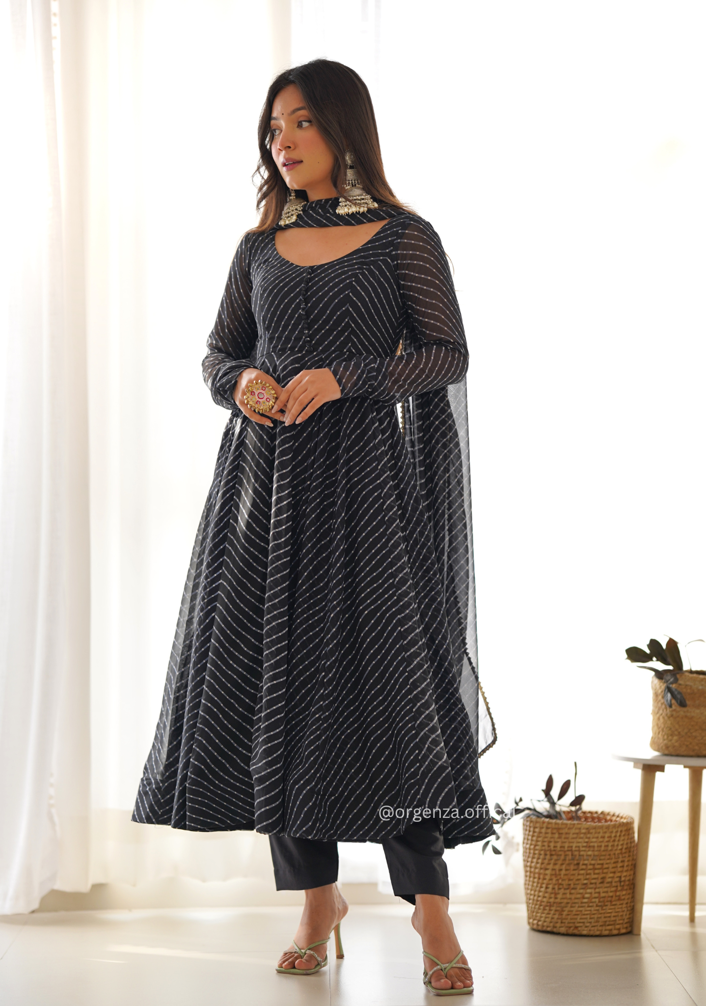 Georgette Silk Laheriya Print Anarkali - Orgenza Store