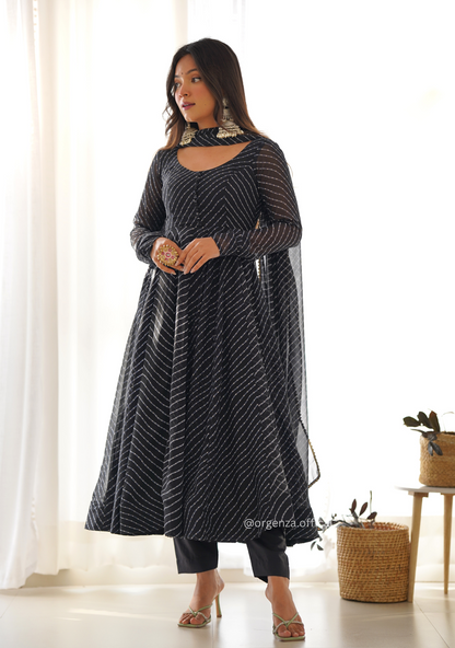 Georgette Silk Laheriya Print Anarkali - Orgenza Store