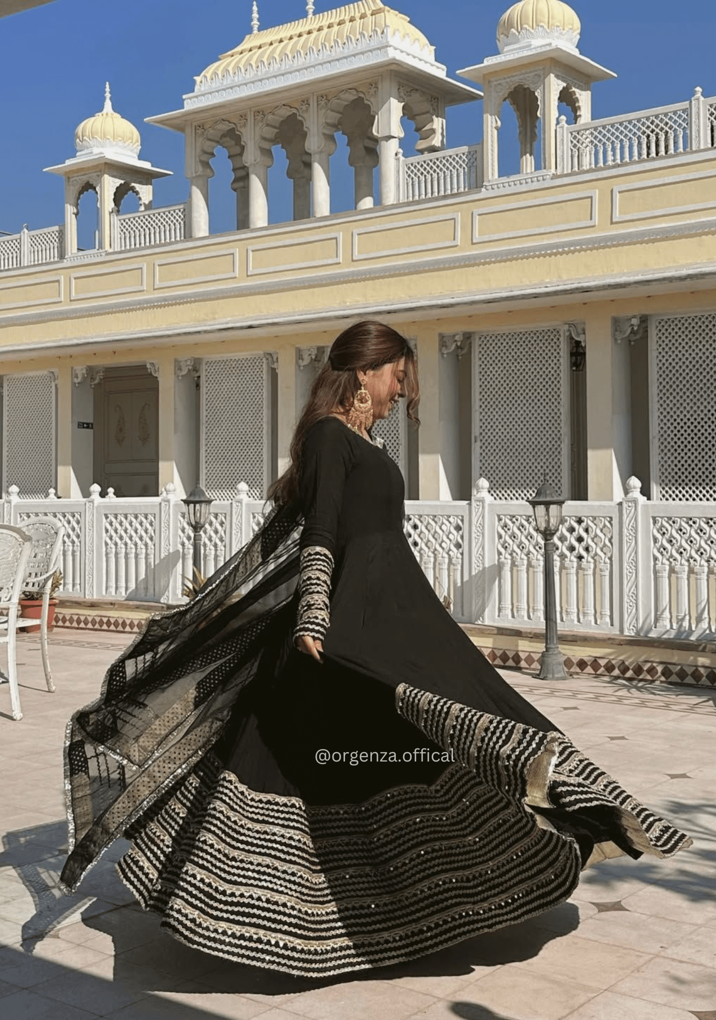 Black Embroidered Anarkali Suit Set with Sequins & Thread Work - Orgenza Store - digisoch