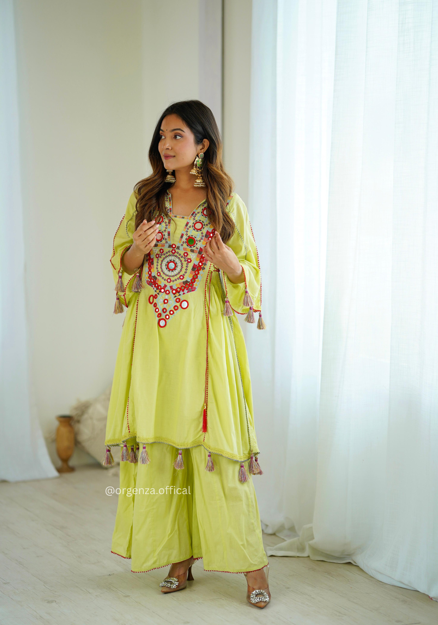 Pista Green Colour Premium Designer Co-ord Set