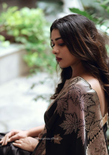 Lichi Silk Saree With Jacquard Zari Work