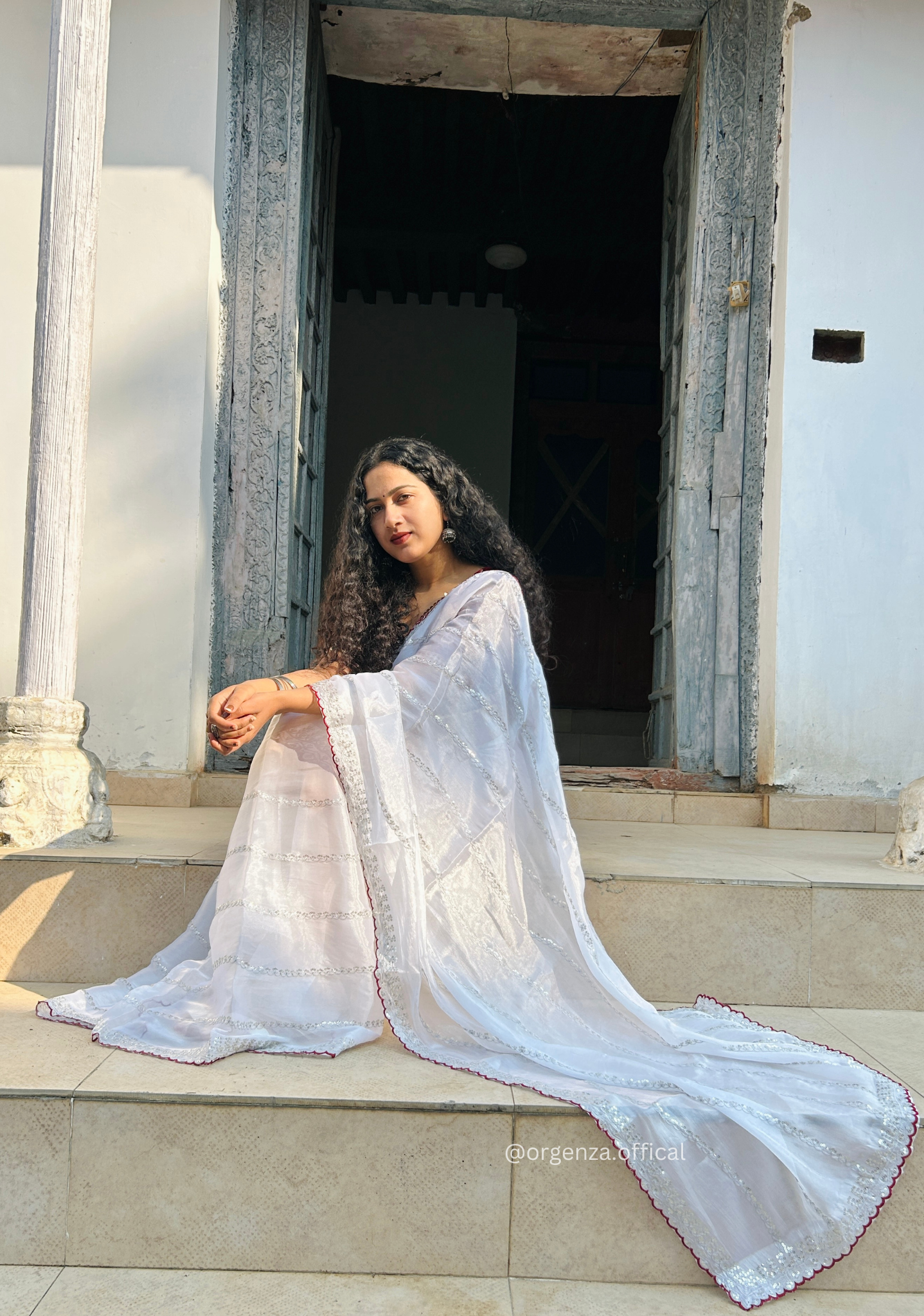 Soft jimmy Choo Silk Saree With Readymade Blouse - Orgenza Store