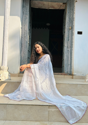 Soft jimmy Choo Silk Saree With Readymade Blouse - Orgenza Store