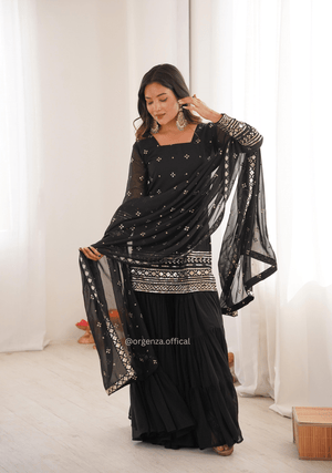 Designer Georgette Sharara Set with Dupatta | Party & Festive Wear - Orgenza Store - digisoch