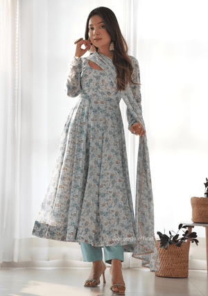 Pure Chiffon Floral Print Kurti Set - Orgenza Store - digisoch