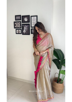 Two Ton Tissue Golden Soft Saree - Orgenza Store