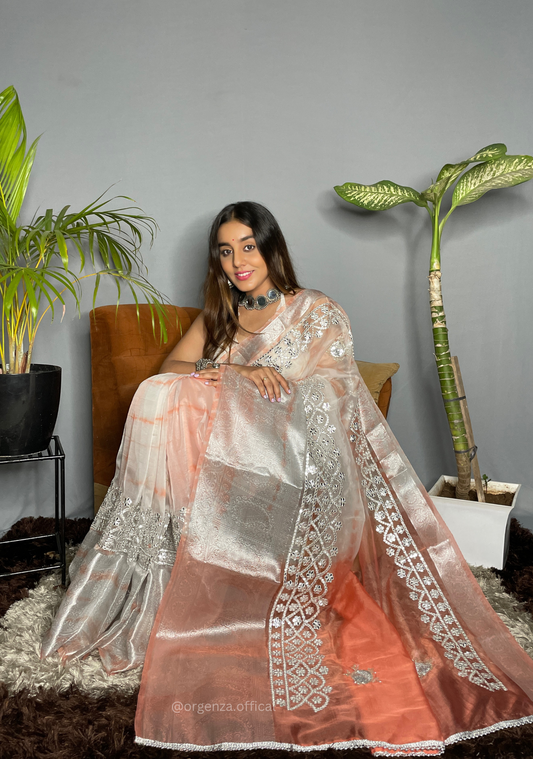 Organza Silk Saree With Gotta Patti Work - Orgenza Store