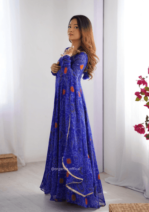 Pure Chiffon Bandhej Gown - Orgenza Store - digisoch